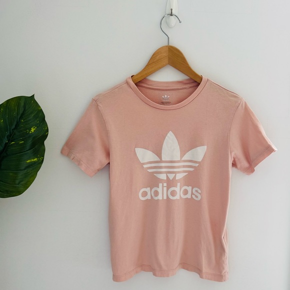 ADIDAS | Baby Pink & White Logo Short Sleeve Tee Size Small - Picture 2 of 7